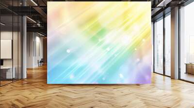 Light aura spiritual energy rays emit white light on rainbow soft color gradations blurred background Wall mural