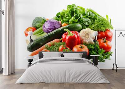 pile of various types of vegetables, on a transparent background Wall mural