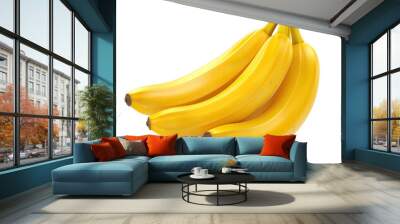 ripe banana fruit on transparent background Wall mural