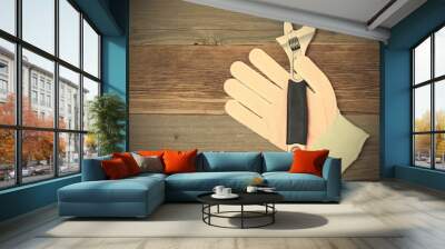 white glove and adjustable spanner Wall mural