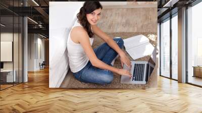 young woman with notebook Wall mural