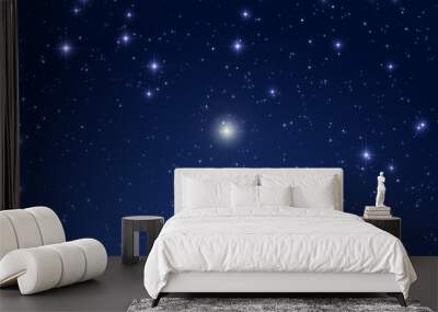 Cristmas star on a dark sky. Wall mural