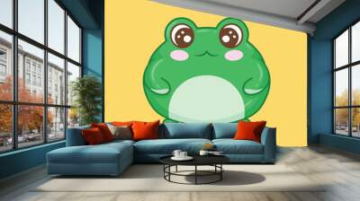 illustration art cute frog sticker character vector design Wall mural