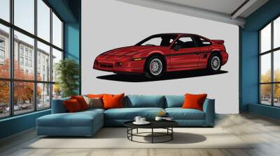 Perspective view car vector illustration for conceptual design Wall mural