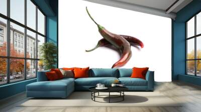 Two Serrano Chillies Isolated on White Background Wall mural