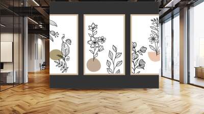 Modern boho abstract trendy background design. Wall mural