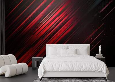 A black and red background with red lines. The image has a bold and dramatic feel to it Wall mural