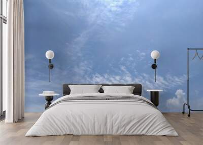 White soft cloud texture on blue sky background Wall mural