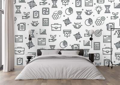 BUSINESS AND FINANCE SEAMLESS PATTERN Wall mural