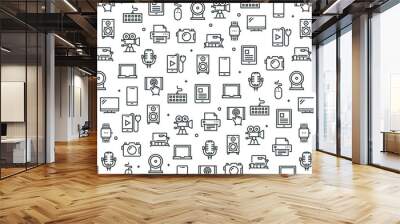 ELECTRONIC DEVICES SEAMLESS PATTERN Wall mural