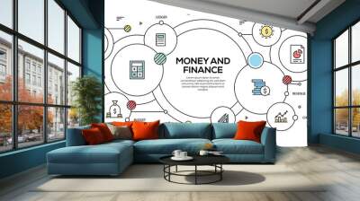 MONEY AND FINANCE VECTOR CONCEPT AND INFOGRAPHIC DESIGN Wall mural