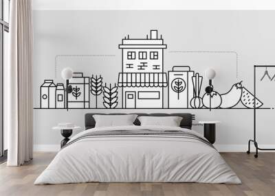 ORGANIC FOOD STORE BANNER CONCEPT Wall mural