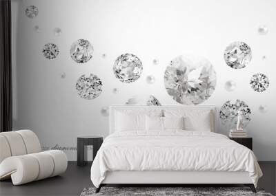 Luxury background with diamonds and pearls for modern design Wall mural