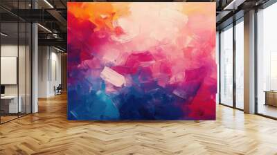 Abstract colorful style with impressionist paint strokes background. AI generated Wall mural