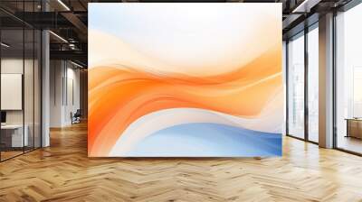 Abstract dynamic wave lines blue and orange color texture background. AI generated image Wall mural