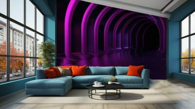 Abstract Purple Archway Tunnel Wall mural