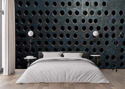 Metal Grid with Circular Holes Wall mural