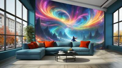 A vibrant cosmic landscape stretches across the vast expanse of spacefilled background Wall mural