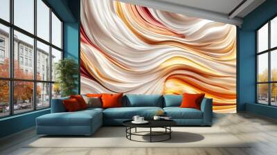 Abstract Swirling White, Red, and Yellow Pattern Wall mural