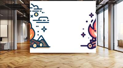 bonfire vector isolated generate ai Wall mural