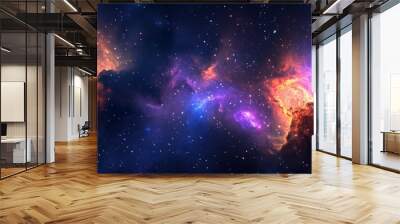 Colorful space galaxy cloud nebula. Stary night cosmos Wall mural