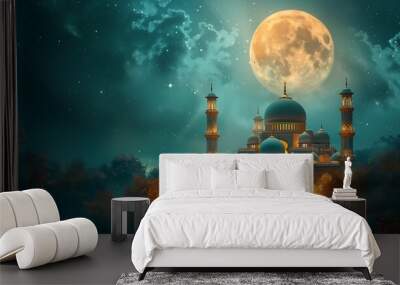 green ramadan background Wall mural