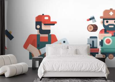 lumberjack vector Wall mural