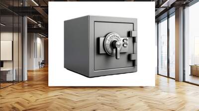 image of a steel safe isolated on transparent background Wall mural