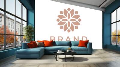 Flower logo design concept. Universal flower logo. Wall mural