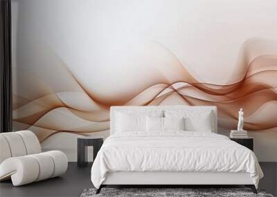 Abstract Swirling Waves in Brown and White Wall mural