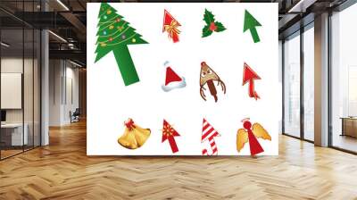 Christmas design cursors vector Wall mural