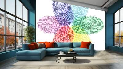 color fingerprint flower vector Wall mural