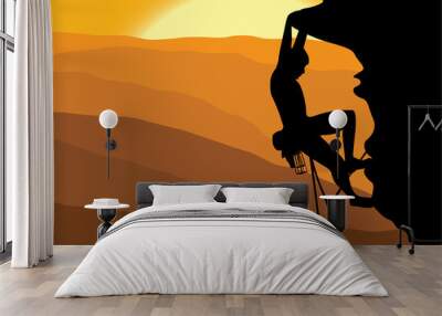 Mountain climbing vector Wall mural