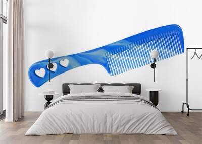 Beautiful design of blue comb for hair brushing Wall mural