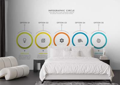 Modern infographics business template design Wall mural