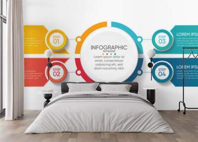 Presentation business abstract background infographic template Wall mural