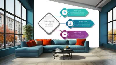 Presentation business abstract background infographic template Wall mural