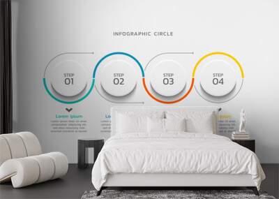 Presentation infographic business template colorful design Wall mural