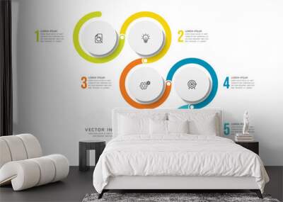 Vector infographics business template design Wall mural