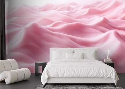 A soft, textured surface of pink fabric creates a dreamy and romantic atmosphere.  Wall mural