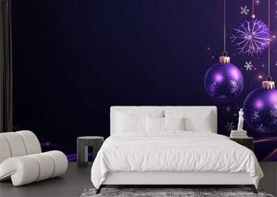 Digital Color style Merry Christmas and Happy New Year 2025 banner with sleek lines Wall mural