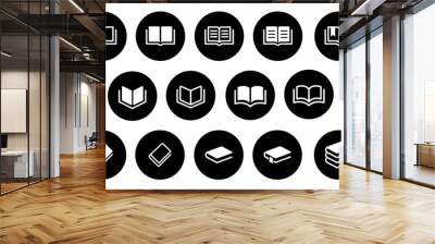 book circle icon set education study reading learning language skill sign symbol button line pictogram vector illustration design flat graphic design	 Wall mural