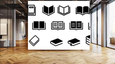 book icon set education study reading learning language skill sign symbol line pictogram vector illustration design flat graphic design Wall mural