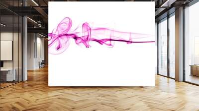 Abstract Violet smoke on white background, Violet background,Violet ink background,purple smoke,beautiful color smoke Wall mural