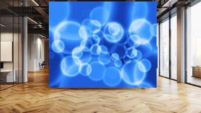 Abstract bokeh light on blue theme Wall mural