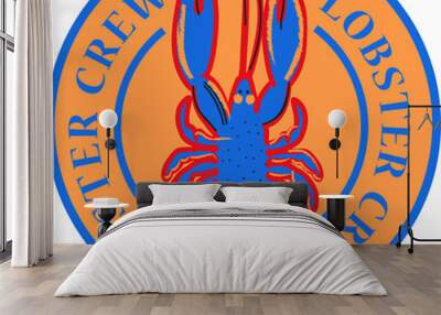 Lobster badge vector print design Wall mural