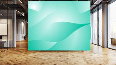 blue and green wavy background Wall mural