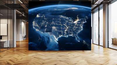 Detailed USA Map with State Borders and Capitals for Students Wall mural