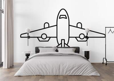 Airplane icon. Plane flight pictogram. Transport, symbol travel. stock illustration Wall mural