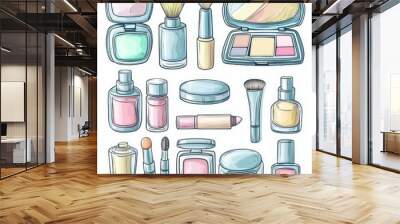 Makeup Set  Cosmetic Products  Beauty Supplies  Tools for Applying Makeup Wall mural